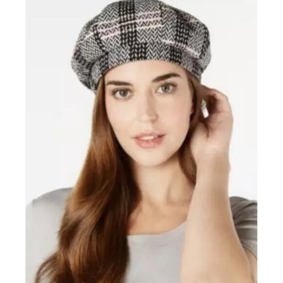 I.N.C. Textured Beret Assorted Colors Grey White A001199 - Picture 1 of 3